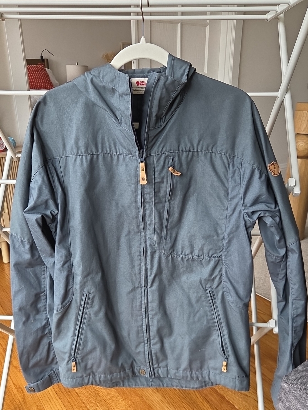 Fjallraven Men's Slate Blue Hooded Windbreaker